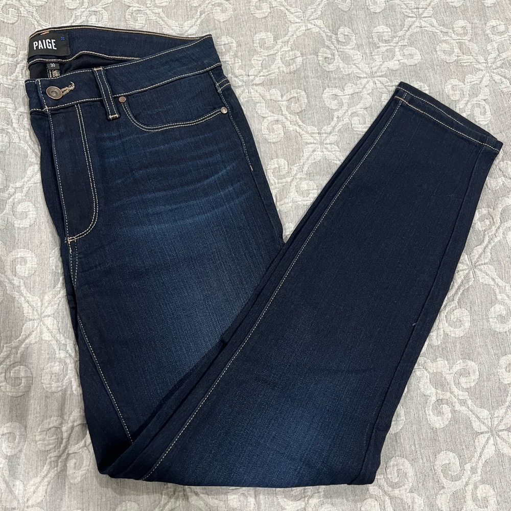 PAIGE Women's Dark Blue Skinny Jeans
